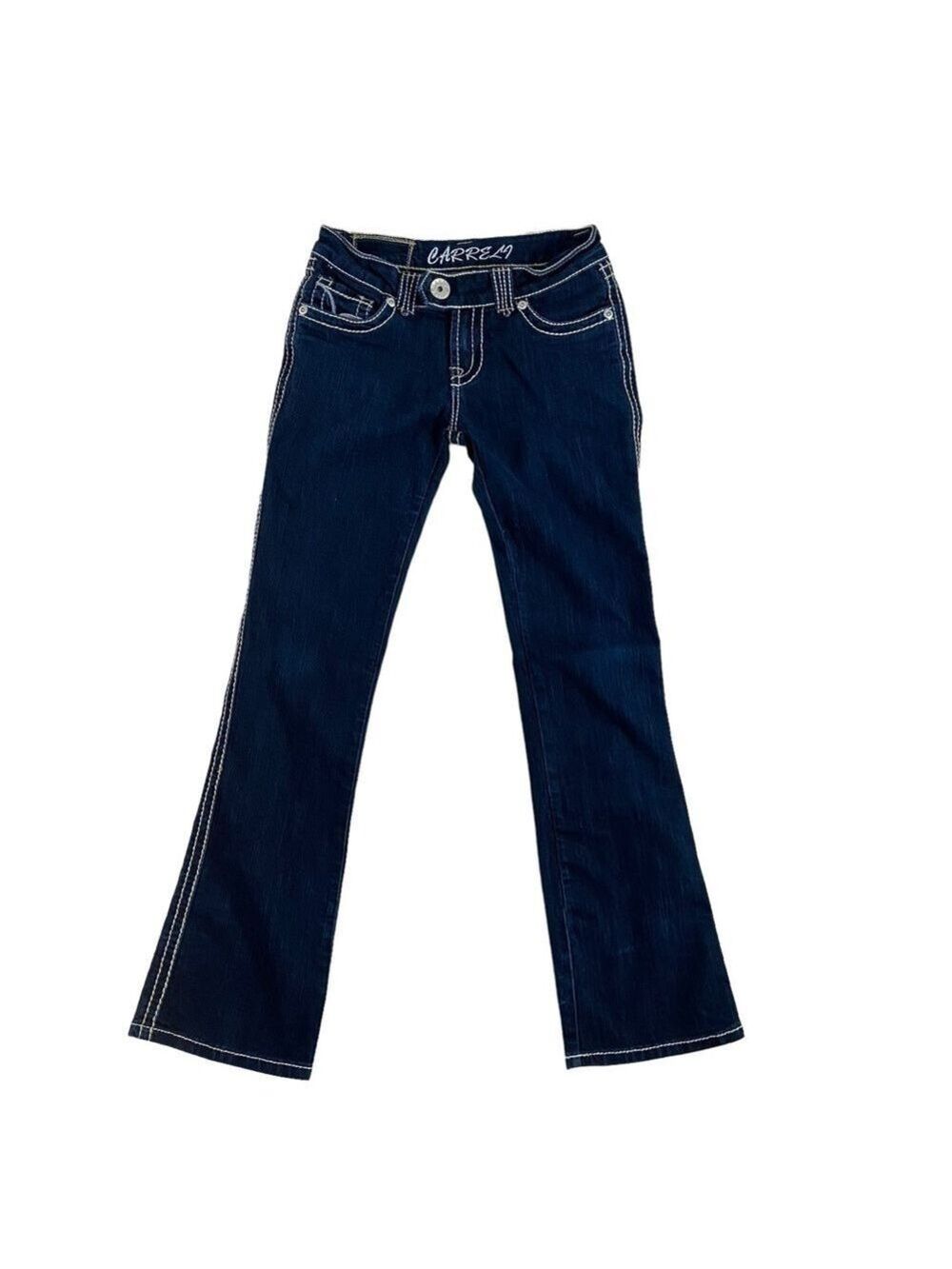 Carreli jeans flap pockets contrasting stitches low rise bootcut straight leg 27